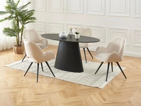 Tavolo da pranzo 6 coperti in MDF Nero  - ANTELADA