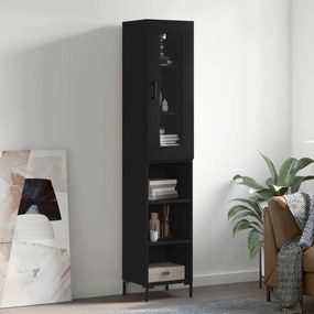 Credenza Nera 34,5x34x180 Cm İn Legno Multistrato /