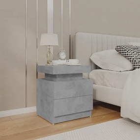 Comodino Grigio Cemento 45x35x52 Cm İn Legno Multistrato /
