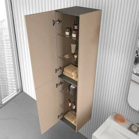 Colonna bagno sospesa 160 cm Melody cappuccino opaco con ante reversibili