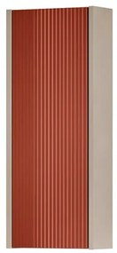 Pensile bagno Niwa laccato opaco sabbia con vetro paprika, 1 anta apertura da sinistra P 17 x L 30 x H 78.5 cm