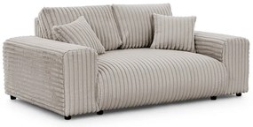 Divano grigio chiaro con rivestimento in velluto a coste 178 cm Justin – Ropez