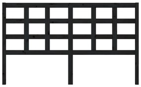 Testiera letto nera 165,5x4x100 cm in legno massello di pino