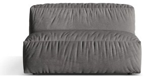 Parte divano componibile grigio (solo con parte centrale) con rivestimento in velluto Martina – Micadoni