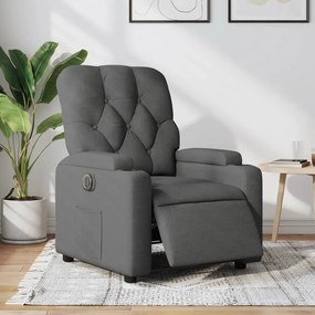 Poltrona Elettrica Reclinabile Grigio Scuro İn Tessuto /