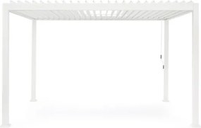 Pergola Bioclimatica 3x4 In Alluminio Con Tetto Lamellare Bianca Ocean Bizzotto