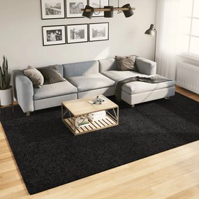Tappeto Shaggy Pamplona A Pelo Lungo Moderno Nero 240x340 Cm /