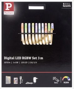 Paulmann 70696 - Striscia LED RGBW/8W Dimmerabile DIGITALE 3m 230V + tc