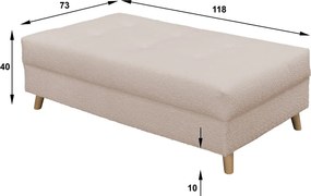 Sgabello in tessuto bouclé beige Ariella - Ropez