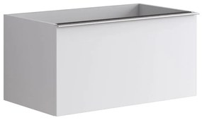 Mobile da bagno sotto lavabo Pixel plain bianco laccato opaco L 80 x H 40 x P 45.5 cm 2 cassetti, lavabo non incluso