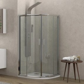 Kamalu - box doccia 80x80cm semicircolare altezza 180cm vetro trasparente k400