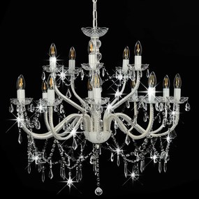 Candelabro a 2 Livelli Bianco 15 Lampadine E14