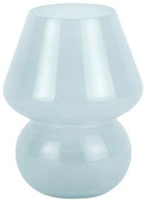 Lampada da tavolo a LED di colore azzurro con paralume in vetro (altezza 20 cm) Vintage - Leitmotiv