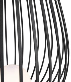 Set di lampade da terra nere con opalino 110 cm e 70 cm - Angela