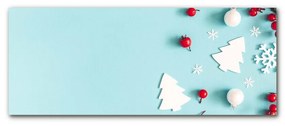 Quadro su vetro Ornamenti di Natale con fiocchi di neve 100x50 cm