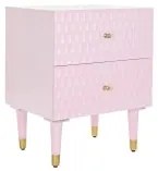 Comodino DKD Home Decor 52 x 42 x 65 cm Metallo Rosa chiaro Legno di mango