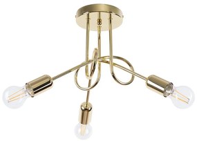 Sollux SL.1437 - Lampadario a plafone LOOP 3xE27/15W/230V oro