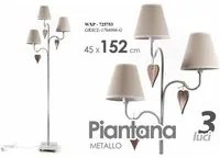 Lampada moderna piantana da terra tortora cm 152 stile shabby