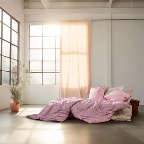 Set copripiumino e federa rosa in percalle di cotone per letto singolo 140x200 cm Daisy – JUNA