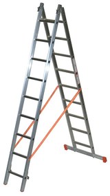 Scala a sfilo Genia 2 rampe in alluminio 2 x 9 gradini per lavori fino a 5.9 m