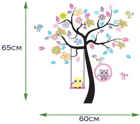 Adesivi murali con gufi su un albero