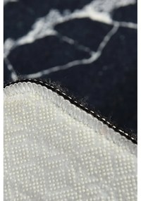 Tappeto da bagno bianco e nero con motivo in marmo Marmo, 60 x 40 cm - Foutastic