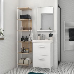 Mobile sottolavabo e lavabo Easy per vasca centrale bianco L 50 x H 67 x P 40 cm 2 cassetti