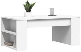 Tavolino da salotto bianco 102x55x42 cm in legno multistrato