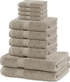 Set di asciugamani per viso e corpo tipo terry beige in cotone 10 pz Marina – DecoKing