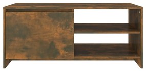 Tavolino da salotto rovere fumo 102x50x45 cm legno multistrato