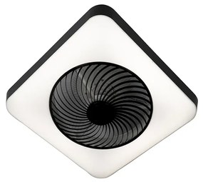 Ventilatore da soffitto quadrato nero con LED dimmerabile - Climo
