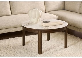 Tavolino da salotto rotondo beige/marrone scuro con piano in ceramica ø 90 cm Southampton – Actona