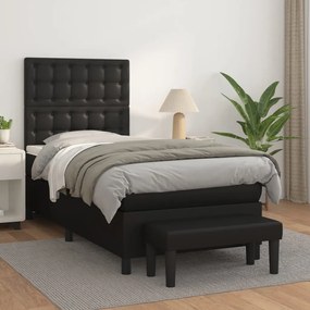 Giroletto A Molle Con Materasso Nero 90x200 Cm İn Similpelle /