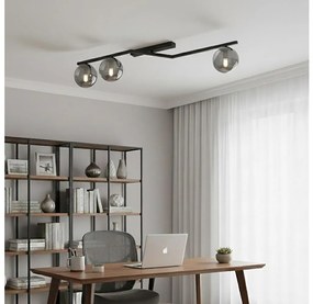 Plafoniera NATON 3xE14/10W/230V nero/fumé