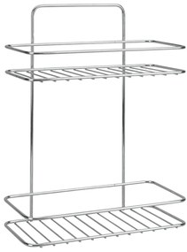 Mensola da bagno da appendere/senza foratura color argento lucido in acciaio Luxy – Metaltex