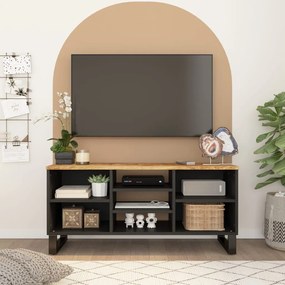 Mobile Tv 100x33x46cm Legno Massello Mango E Legno Multistrato /