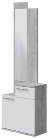 INGRESSO CON SPECCHIO, SCARPIERA E CASSETTO GRIGIO/BIANCO KAREN