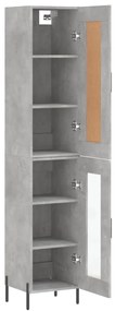 Credenza Grigio Cemento 34,5x34x180 cm in Legno Multistrato