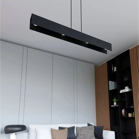 Lampadario Moderno 4 Luci Hachiman In Acciaio Nero