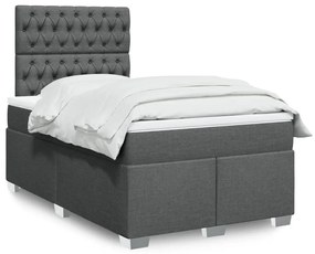 Giroletto A Molle Con Materasso Grigio Scuro 120x200 Cm Tessuto /