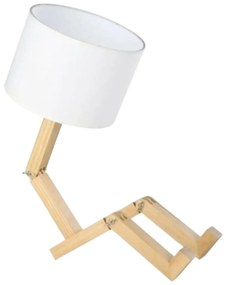 Lampada da tavolo in legno massiccio color crema (altezza 46 cm) WoodenMan - Squid Lighting