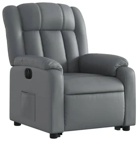 Poltrona alzapersona reclinabile grigio in similpelle
