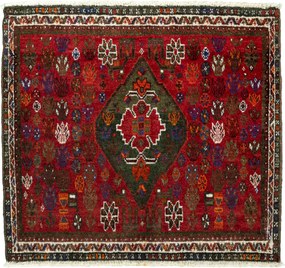 Shiraz Tappeto persiano 70 x 80 Rosso (Iran) Annodato A Mano