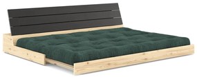 Divano letto in velluto a coste verde scuro 196 cm Base - Karup Design