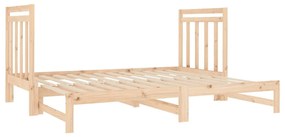 Dormeuse Estraibile 2x(90x190) cm Legno Massello di Pino