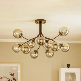 Avonni Plafoniera AV-4286-12-BSY con sfere in vetro fumé