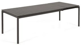 Kave Home - Tavolo allungabile da esterno Zaltana in alluminio grigio scuro opaco 180 (240) x 100 cm