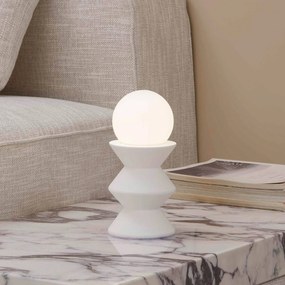 Lampada da tavolo Lindby Nielson, bianco, altezza paralume 9 cm, gesso