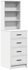 Set da toeletta a 3 pezzi con led in legno ingegnerizzato bianco