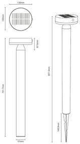 Zuma Line PT33613 - Lampada solare LED CARLI LED/4,5W/2000 mAh IP44 nero